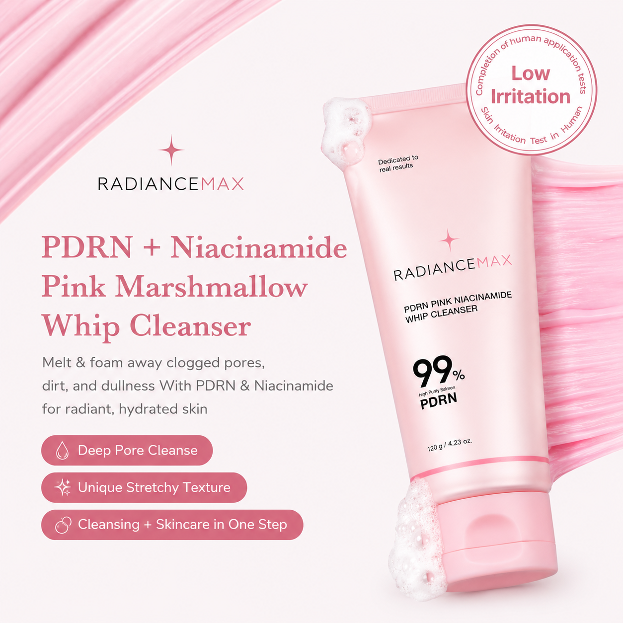 Radiancemax - PDRN Pink Niacinamide Whip Cleanser