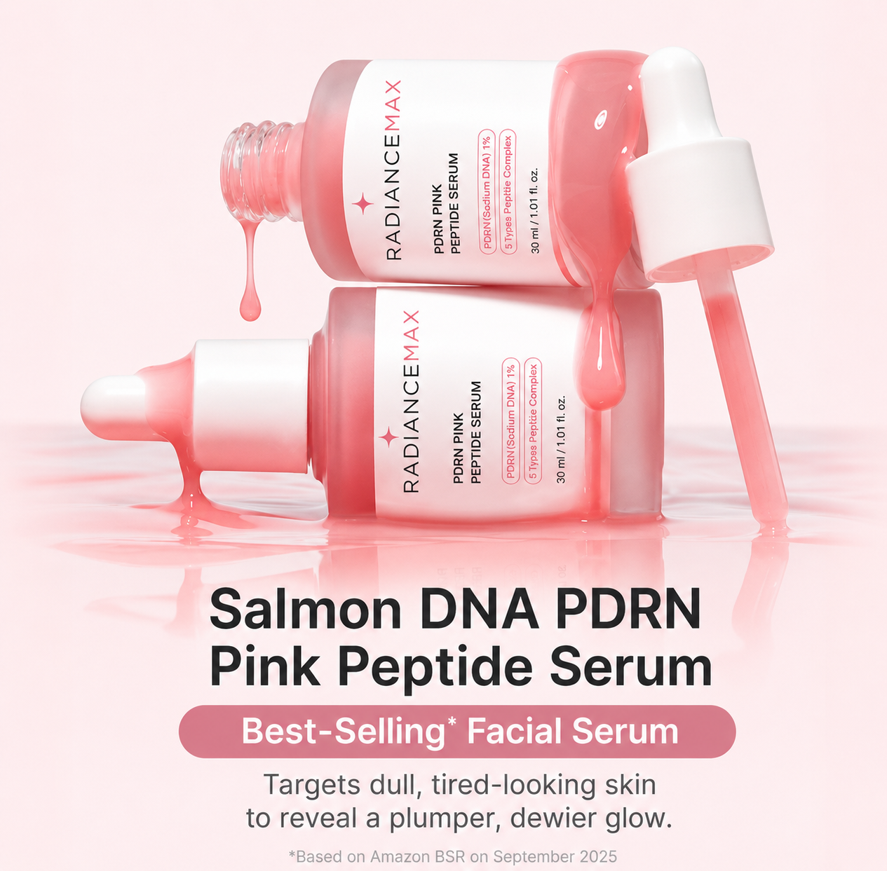 RadianceMax PDRN Pink Peptide Glow Serum.