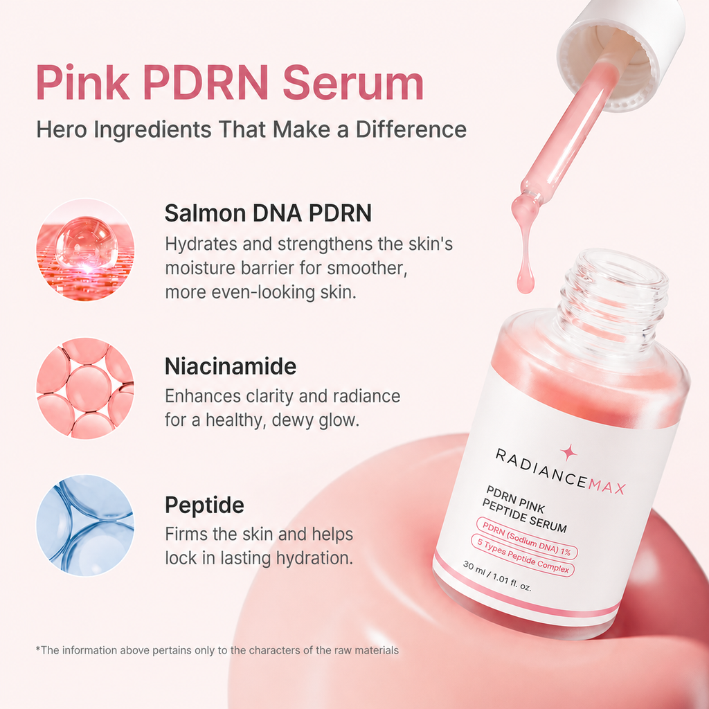 RadianceMax PDRN Pink Peptide Glow Serum.