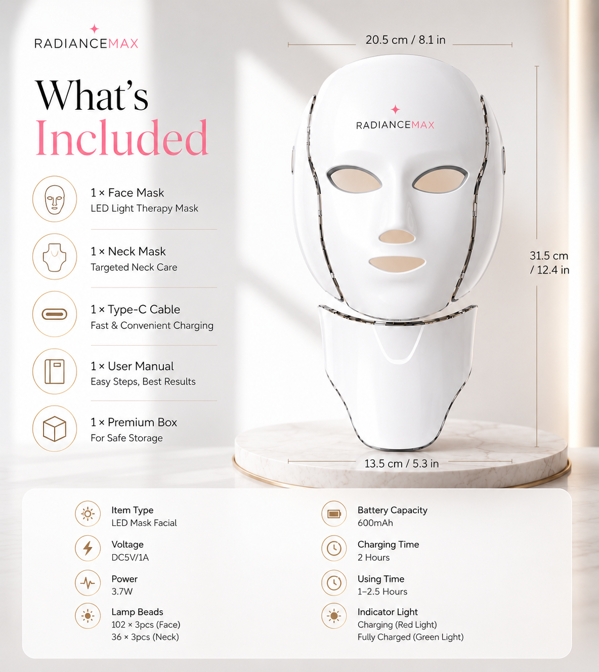 RADIANCEMAX - Red Light Therapy Mask
