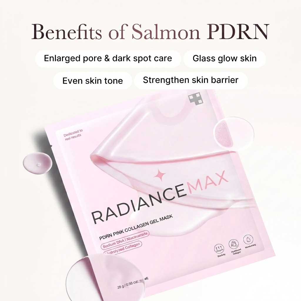 Radiance Max- Salmon PDRN Pink Collagen Jelly Gel Mask (4-Pack)