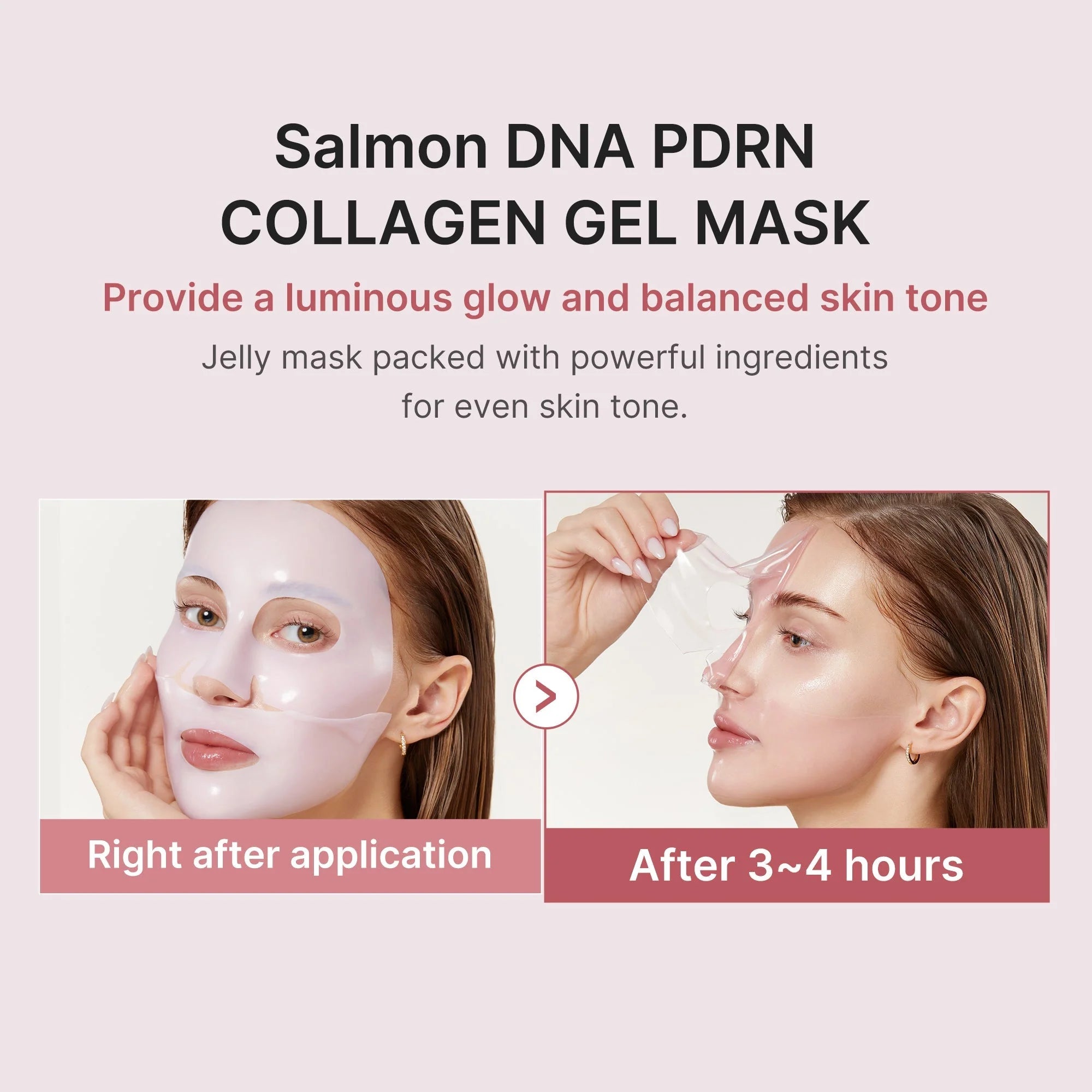 Radiance Max- Salmon PDRN Pink Collagen Jelly Gel Mask (4-Pack)